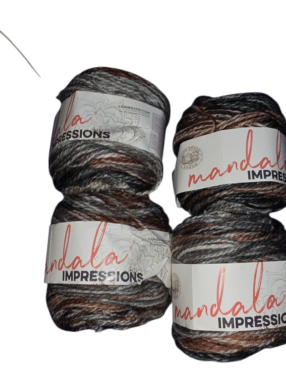 Lion Brand Mandala Impressions Nightfall Yarn Lot of 4 Bulky #5 656 Yards